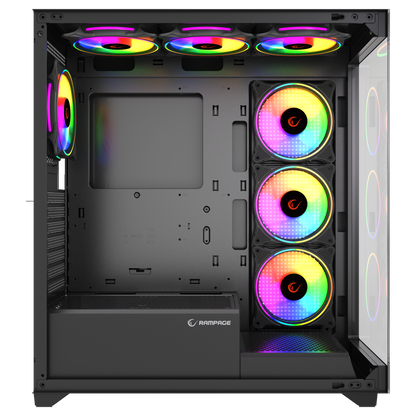 Hydra V3 Black 750W 80+ Bronze 7x12cm RGB Fan Atx Mid-T Oyuncu Kasası-Siyah