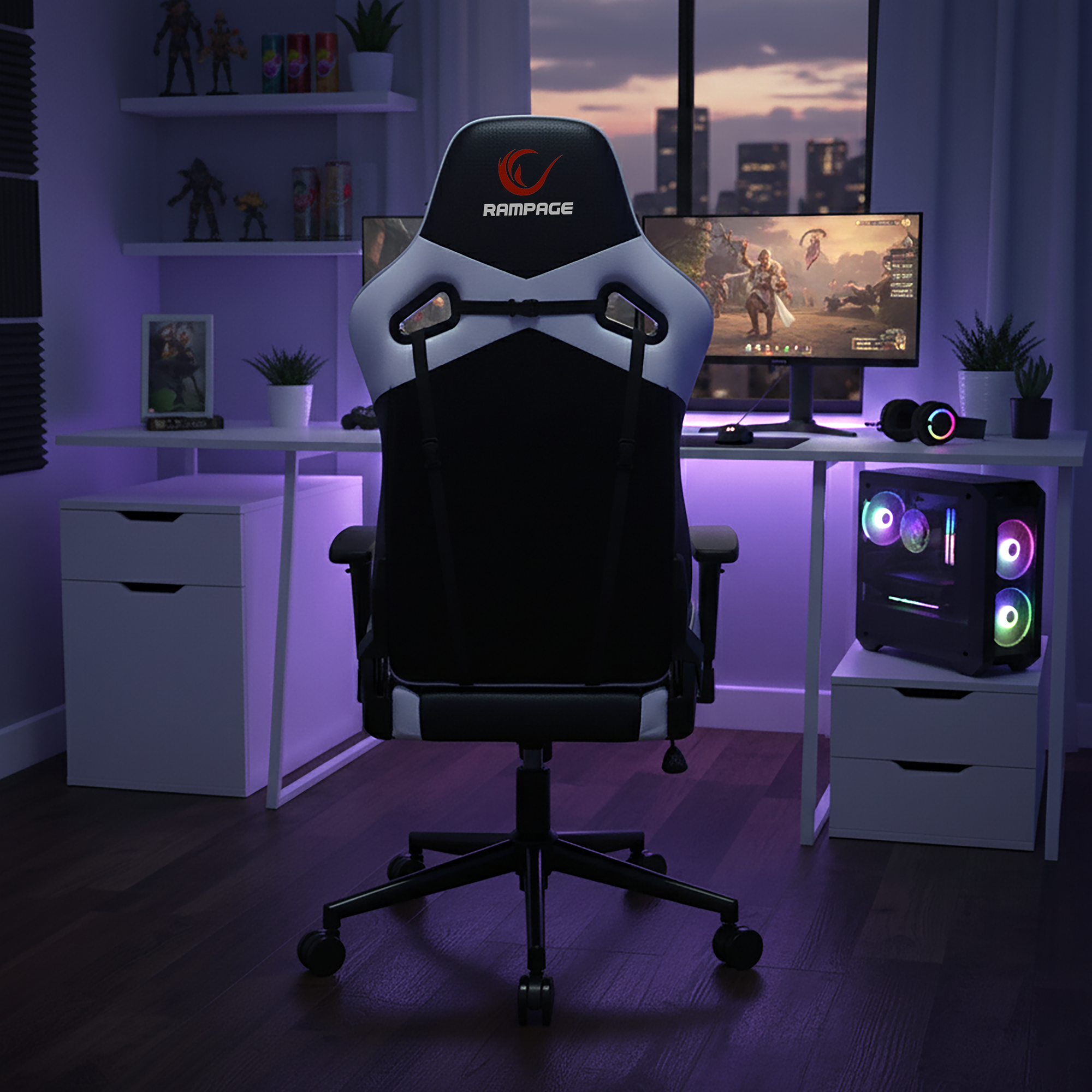 KL-R59 Nova Gaming Chair-Black/White