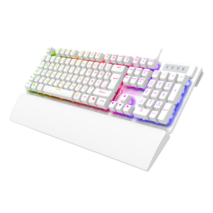 KM-RX7 FORTUNA V2 Beyaz Gaming Combo Q Gaming Klavye + 12800 dpi Mouse - Rampage