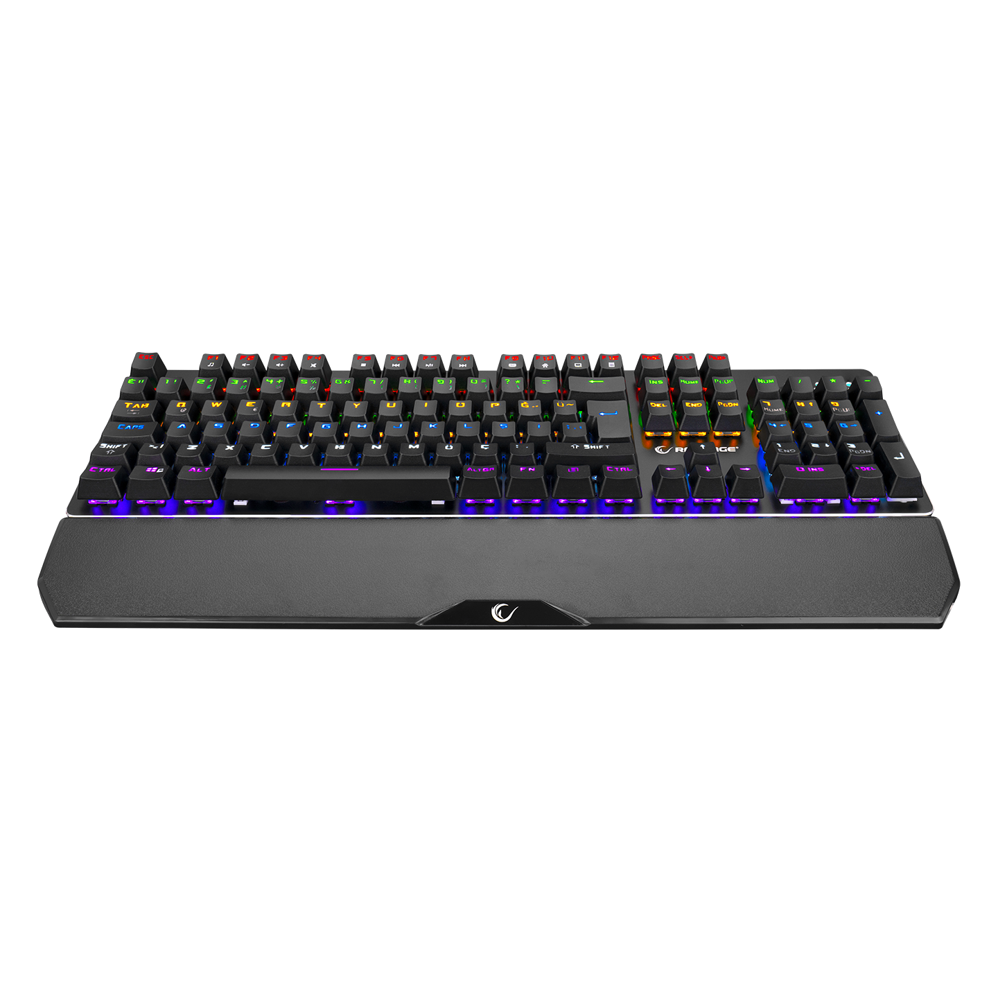 KB-R81 ROCKET Mavi Switch Gökkuşağı Ledli RGB Şeritli Metal Yüzey Mekanik Gaming Oyuncu Klavye - Rampage