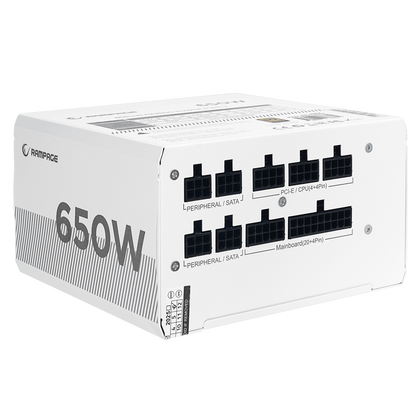 MATE M650- 650W Full Modular 80 Plus Bronze Aktif PFC Beyaz Power Supply - Rampage