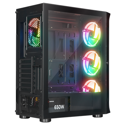 PROLIX Mesh 650W 80+ Siyah ATX Mid-T Gaming Oyuncu Kasası - Rampage
