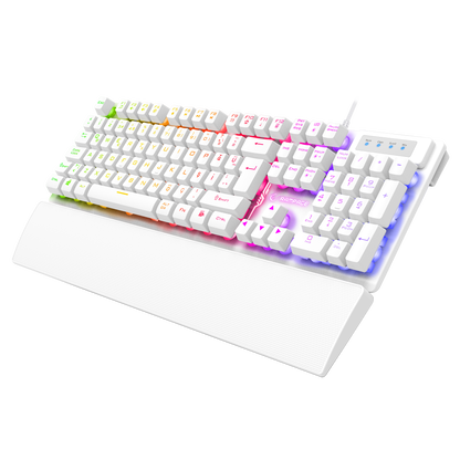 KB-RX77 RUNNER Beyaz USB Rainbow Aydınlatmalı Q Bilek Destekli Gaming Klavye