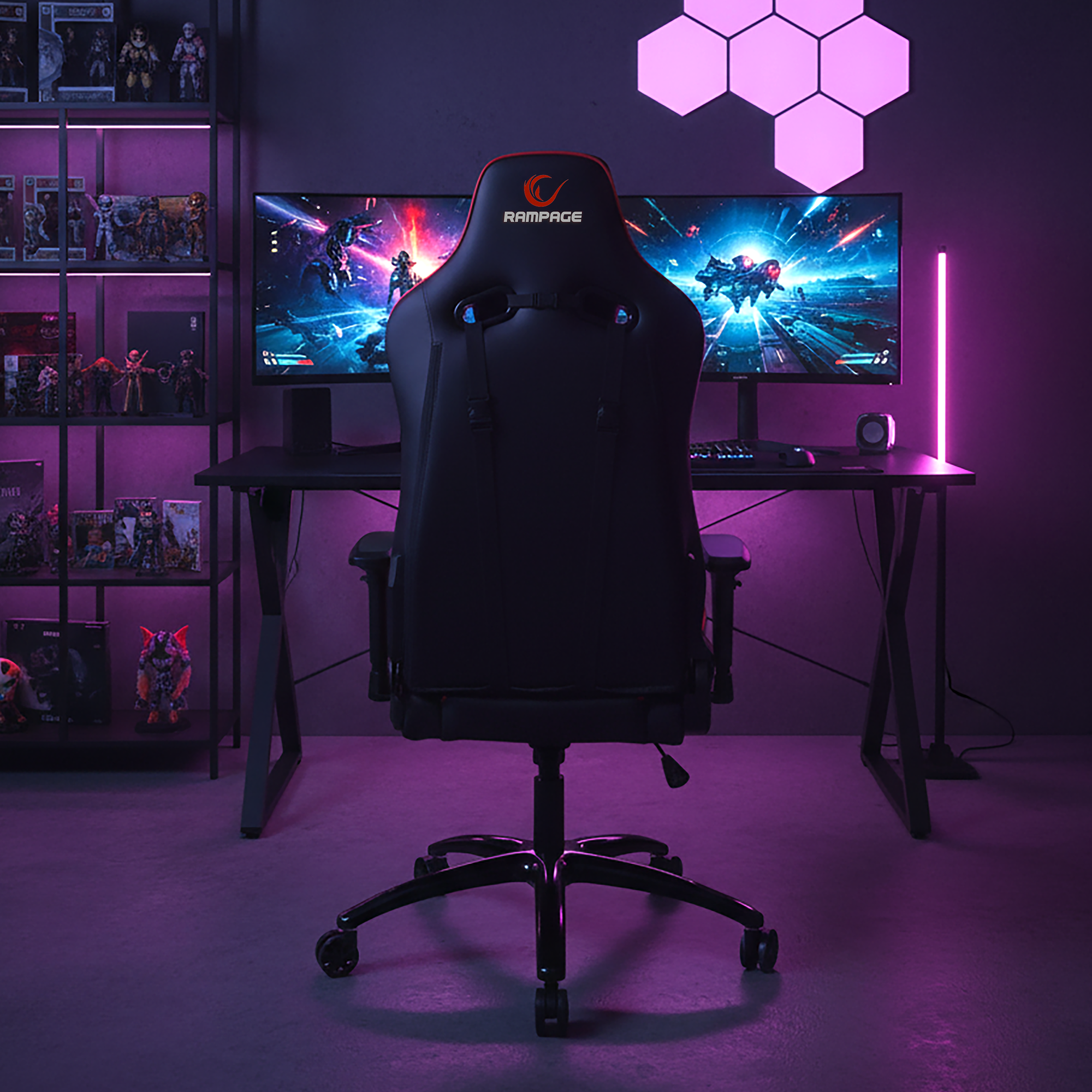 KL-R25 Crown Series Gaming Chair-Black/Red