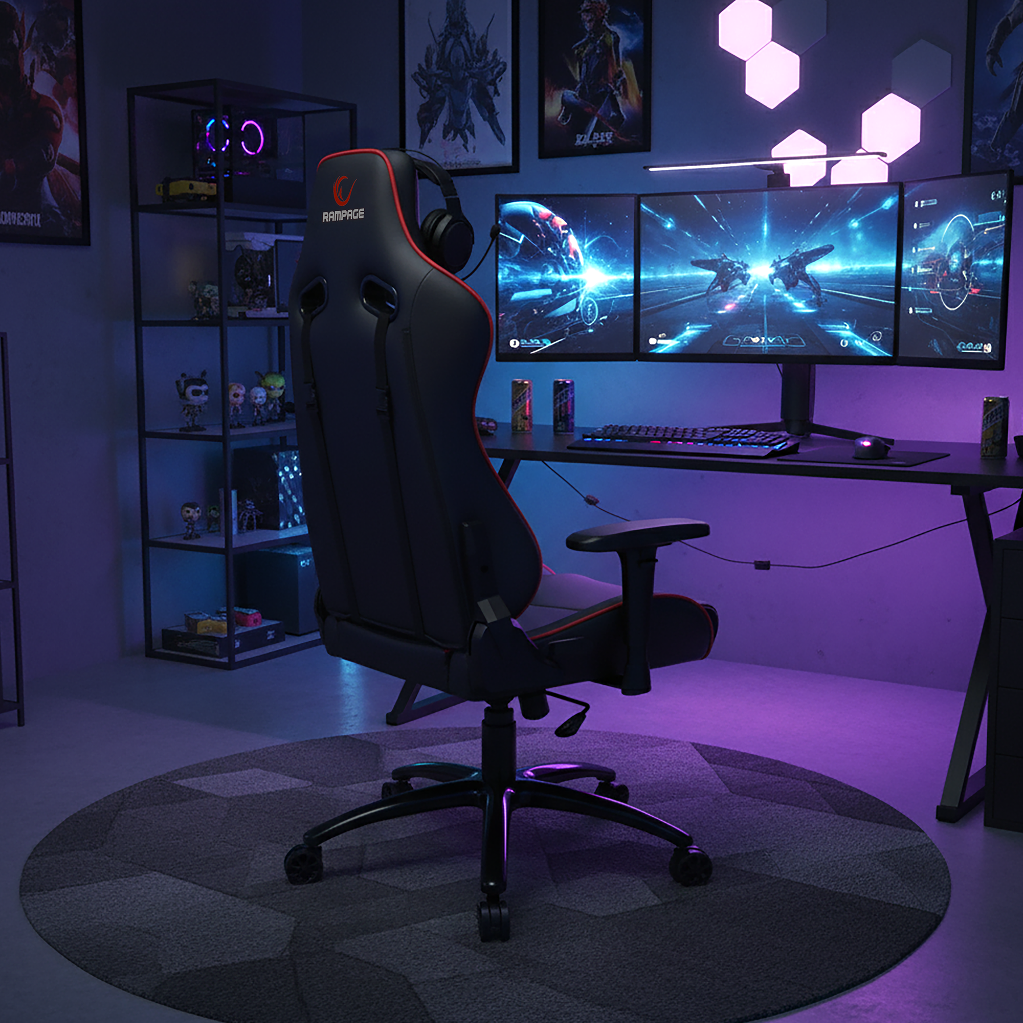 KL-R25 Crown Series Gaming Chair-Black/Red