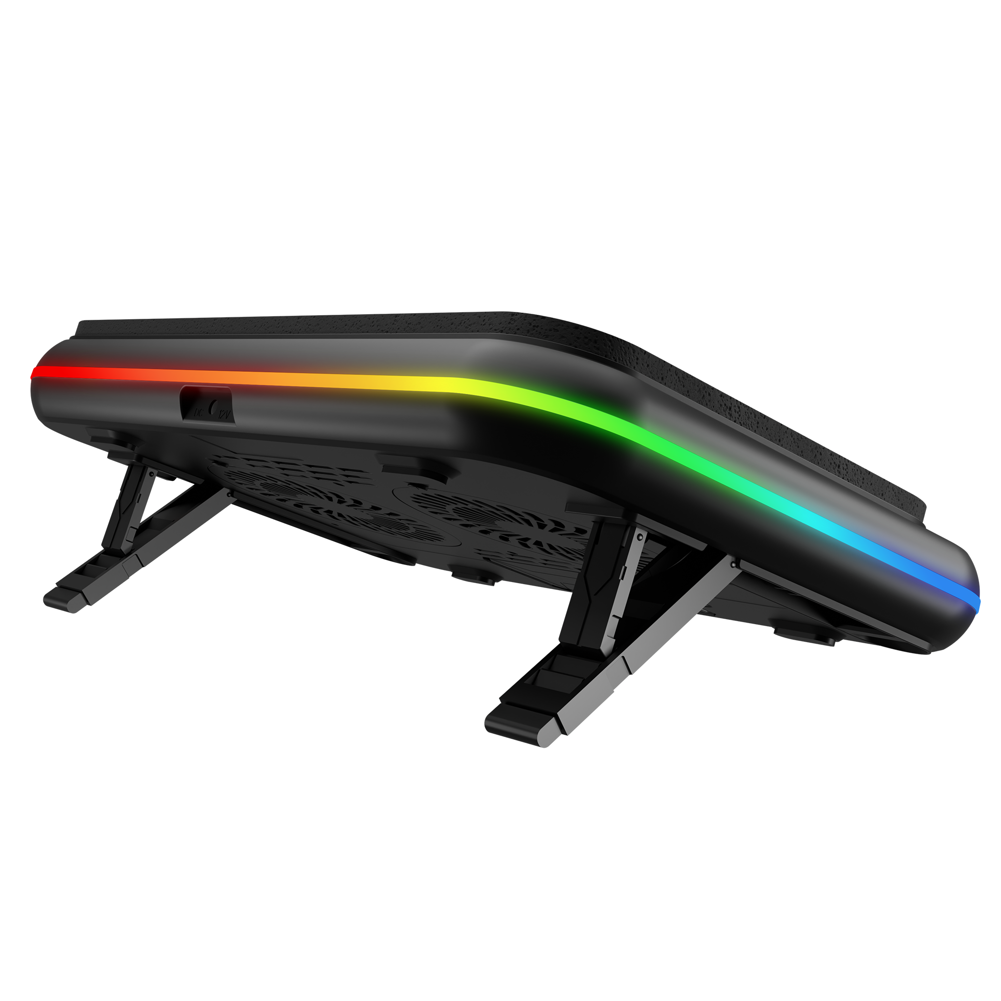 S55 Angel Led Ekranlı RGB  2 Fanlı 14-17 inç  Notebook Soğutucu Stand-Siyah