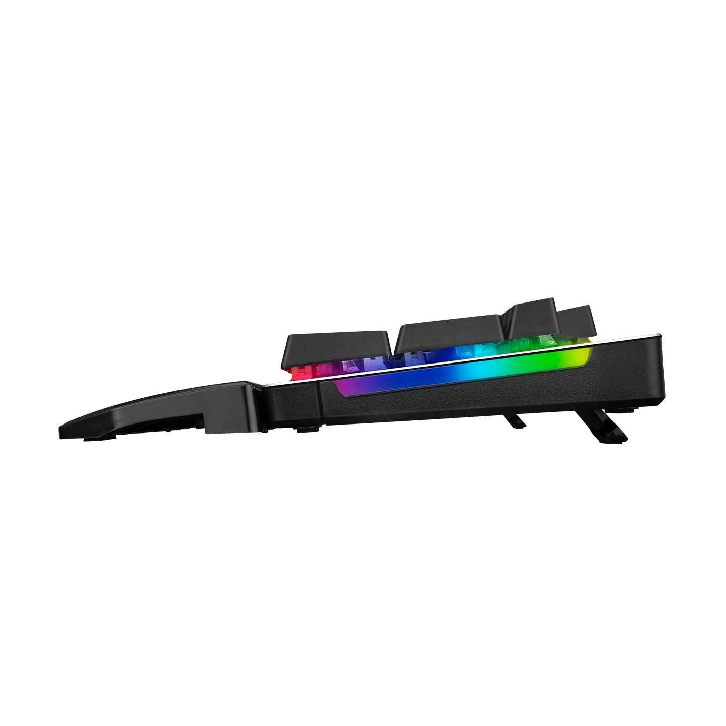 KB-R81 ROCKET Mavi Switch Gökkuşağı Ledli RGB Şeritli Metal Yüzey Mekanik Gaming Oyuncu Klavye - Rampage