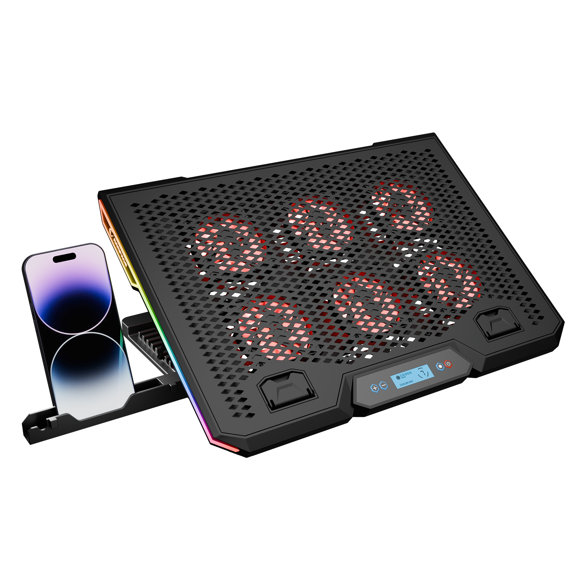RGB 6 Fanlı LCD Ekranlı 13-15.6 inç Notebook Soğutucu Stand