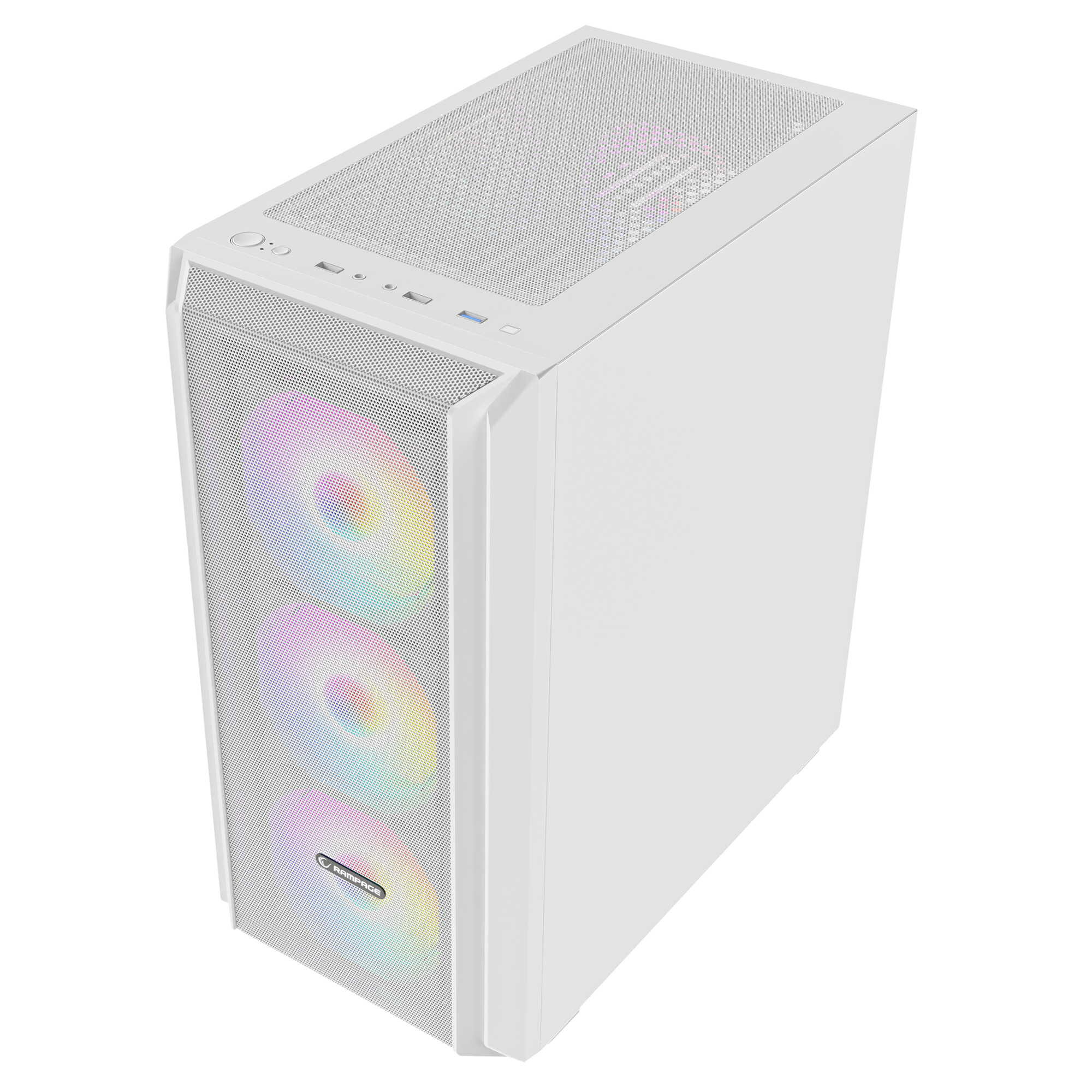 BETA MESH 650W 80 Plus Standart 4*12cm ARGB Fan Temperli Camlı Mid-T Beyaz Oyuncu Kasası - Rampage