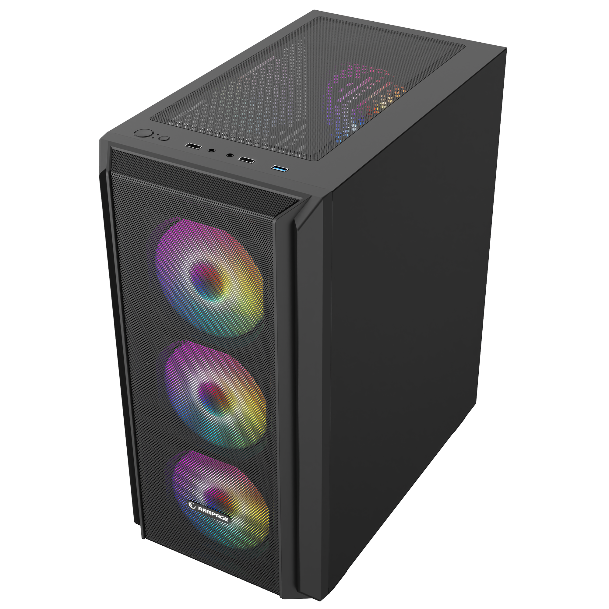 BETA MESH 650W 80 Plus Standart 4*12cm ARGB Fan Temperli Camlı Mid-T Siyah Oyuncu Kasası - Rampage