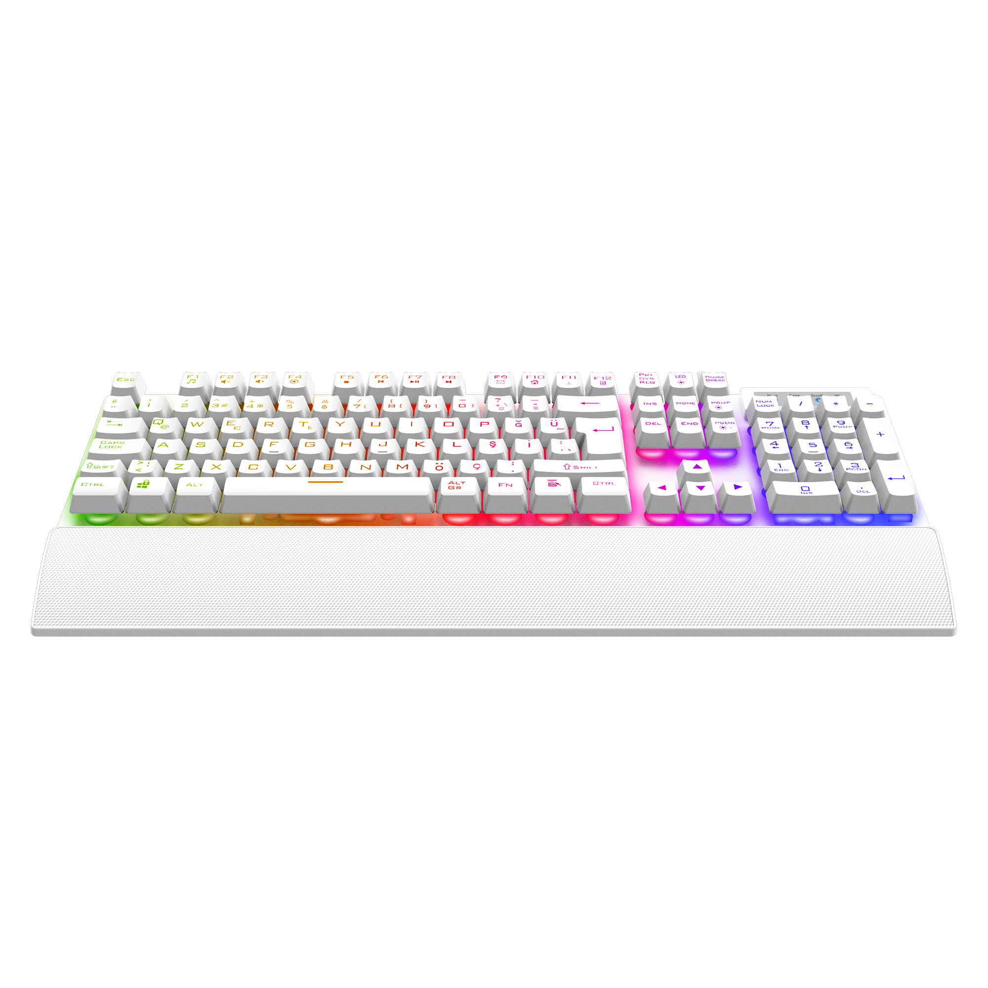 KM-RX7 FORTUNA V2 Beyaz Gaming Combo Q Gaming Klavye + 12800 dpi Mouse