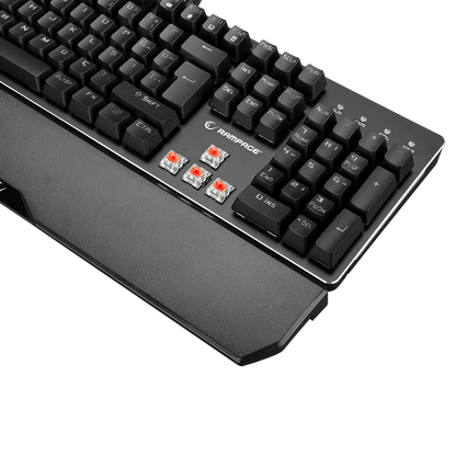 KB-R81 ROCKET Red Switch Gökkuşağı Ledli RGB Şeritli Metal Yüzey Mekanik Gaming Oyuncu Klavye - Rampage