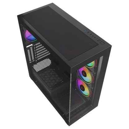Hydra V3 Black 750W 80+ Bronze 7x12cm RGB Fan Atx Mid-T Oyuncu Kasası-Siyah
