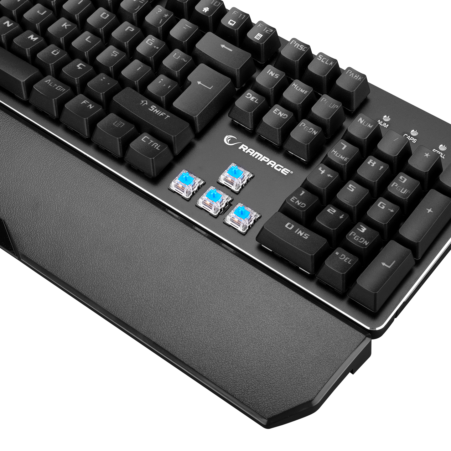 KB-R81 ROCKET Mavi Switch Gökkuşağı Ledli RGB Şeritli Metal Yüzey Mekanik Gaming Oyuncu Klavye - Rampage
