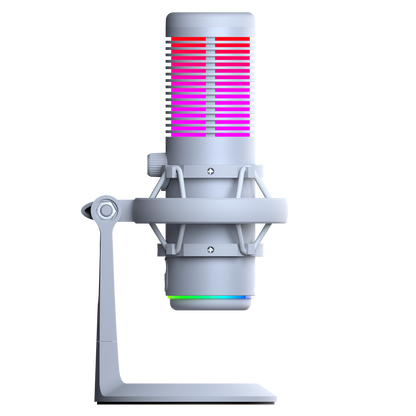 BEMOL Beyaz RGB Shock Mount Masaüstü Mikrofon - Rampage