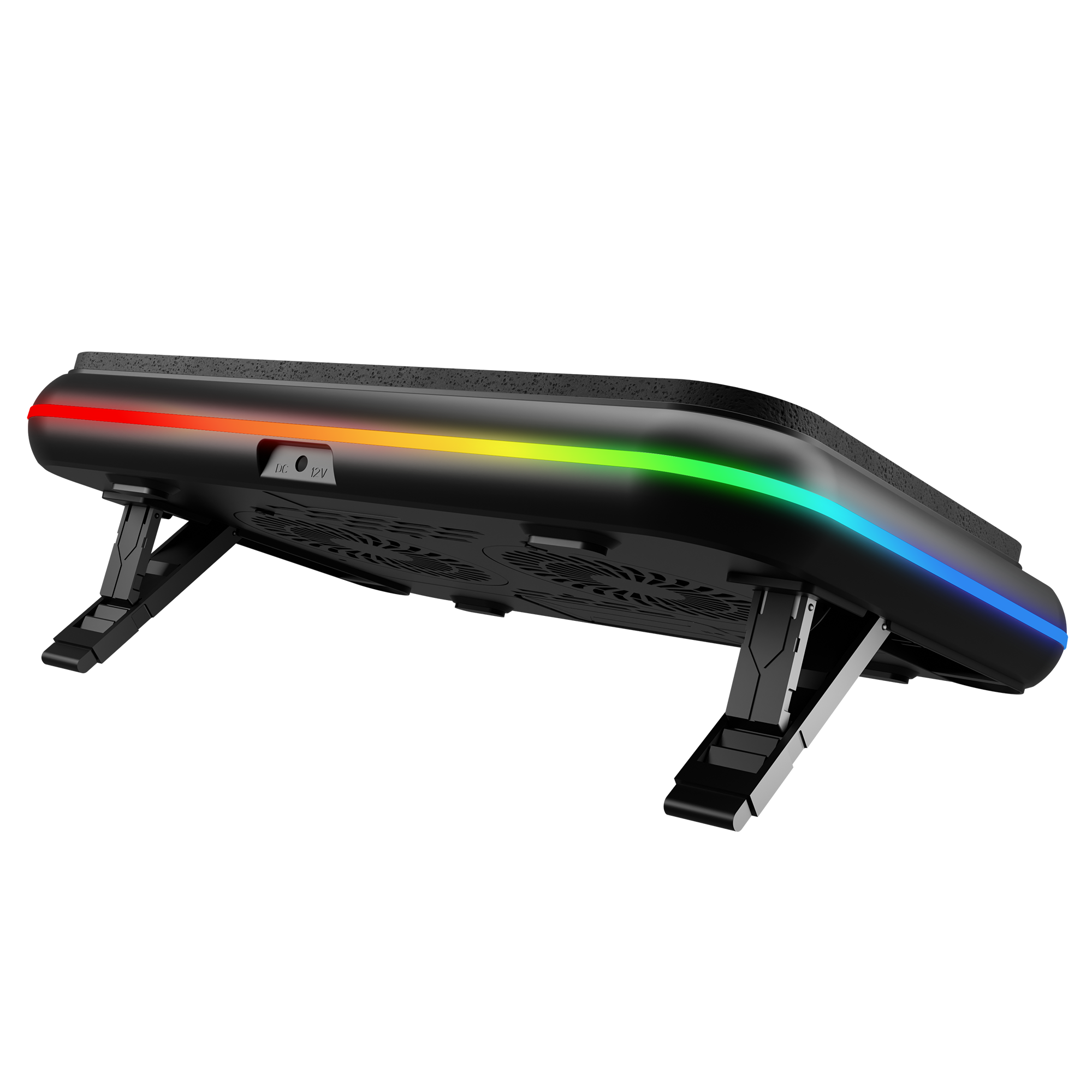 S55 Angel Led Ekranlı RGB  2 Fanlı 14-17 inç  Notebook Soğutucu Stand-Siyah