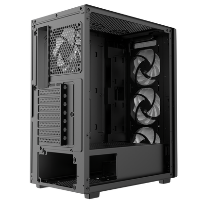 BETA MESH 650W 80 Plus Standart 4*12cm ARGB Fan Temperli Camlı Mid-T Siyah Oyuncu Kasası - Rampage
