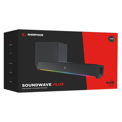 RM-1 SoundWave Plus Siyah 2X15W + 34W Gaming Soundbar Speaker - Rampage