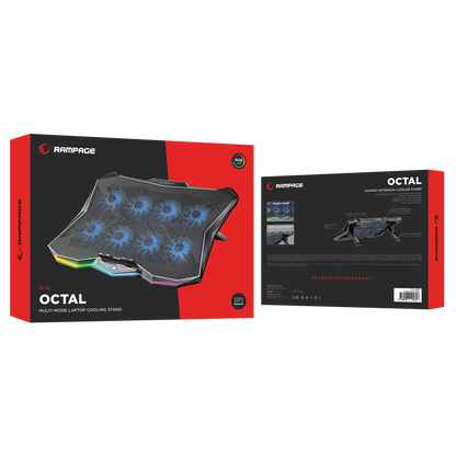 Rc16 Octal 8 Fanlı RGB 14-17.3 inç Notebook Soğutucu Stand