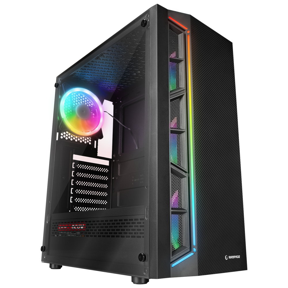 VICTORY PLUS 600W 80+ BRONZE Temperli Camlı 4*12cm RGB Fan + Led Şerit ATX Mid-T Gaming Oyuncu Kasası