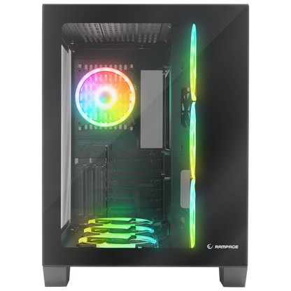 ICEWAVE Siyah Temperli Camlı Transparan E-ATX Mid-T Gaming Oyuncu Kasası