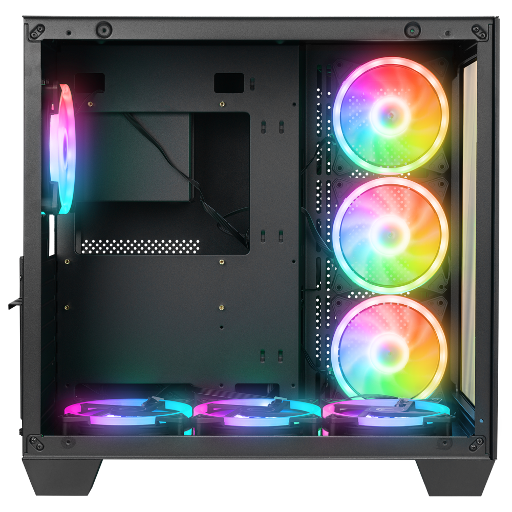ICEWAVE Siyah Temperli Camlı Transparan E-ATX Mid-T Gaming Oyuncu Kasası