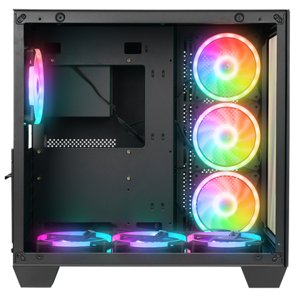 ICEWAVE Siyah Temperli Camlı Transparan E-ATX Mid-T Gaming Oyuncu Kasası