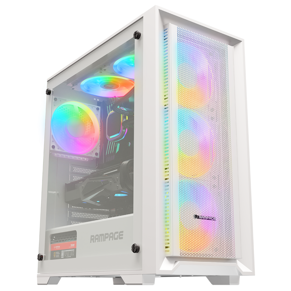 VOYAGER 750W 80+ BRONZE Beyaz 4*RGB Auto Fan ATX Mid-T Gaming Oyuncu Kasası - Rampage