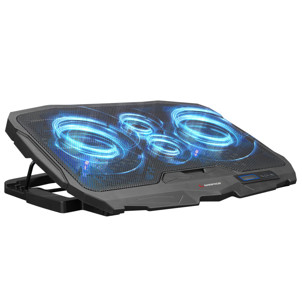 AD-RC4 Mavi Ledli 2*125mm+2*70mm Işıklı Fan 15-17 Notebook Soğutucu Stand - Rampage