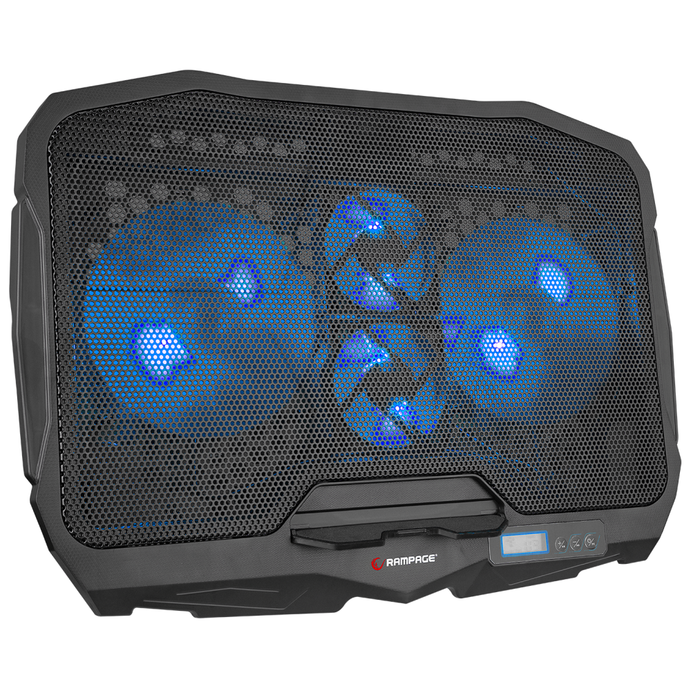 AD-RC4 Mavi Ledli 2*125mm+2*70mm Işıklı Fan 15-17 Notebook Soğutucu Stand - Rampage