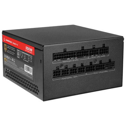 RAGE P10 850W 80+ GOLD APFC 14cm HDB Fan FULL-MODULER ATX3.0+PCIe5.0 Siyah Gaming Power Supply - Rampage