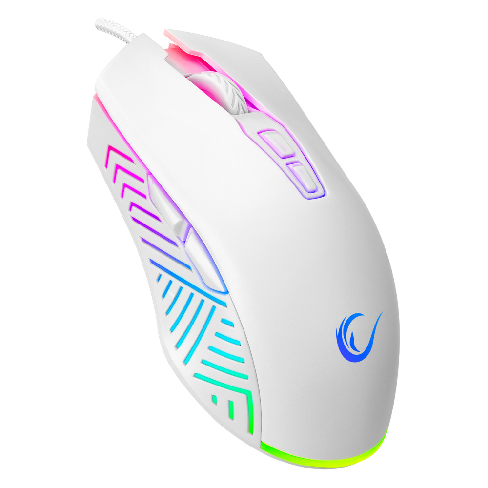 SMX-G68 SPEAR Full RGB 7200DPI Beyaz 7D Makrolu Gaming Oyuncu Mouse