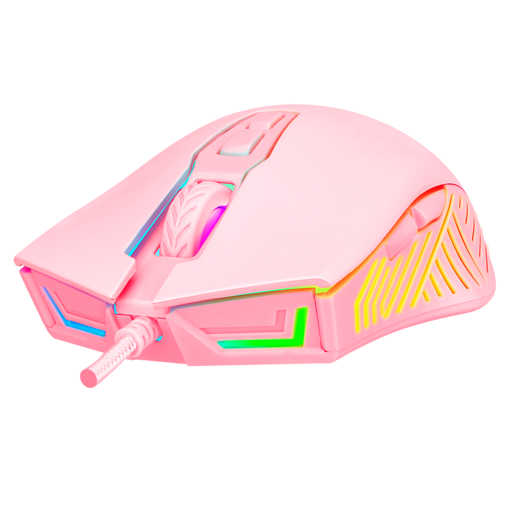 SMX-G68 SPEAR Full RGB 7200DPI Pembe 7D Makrolu Gaming Oyuncu Mouse