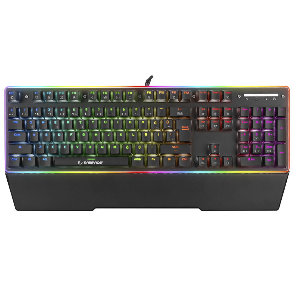 RMK-X1 MIRACLE USB Full RGB Aydınlatmalı Q Jixian Red Switch Gaming Oyuncu Mekanik Klavye - Rampage