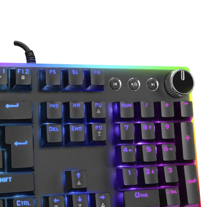 RMK-X2 MIRACLE Siyah USB Full RGB Aydınlatmalı Multimedia Q Blue Switch Gaming Oyuncu Mekanik Klavye - Rampage