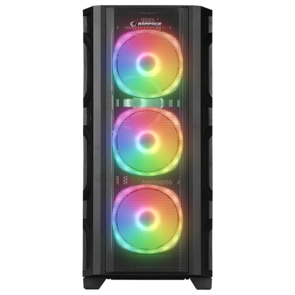 MASTER Mesh+Temperli Cam Dikey VGA Tutucu 4*ARGB Fan+Hub E-ATX Gaming Oyuncu Kasası - Rampage
