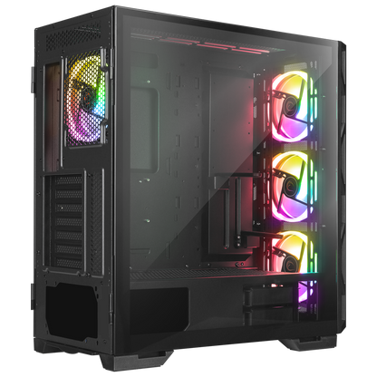 MASTER Mesh+Temperli Cam Dikey VGA Tutucu 4*ARGB Fan+Hub E-ATX Gaming Oyuncu Kasası - Rampage