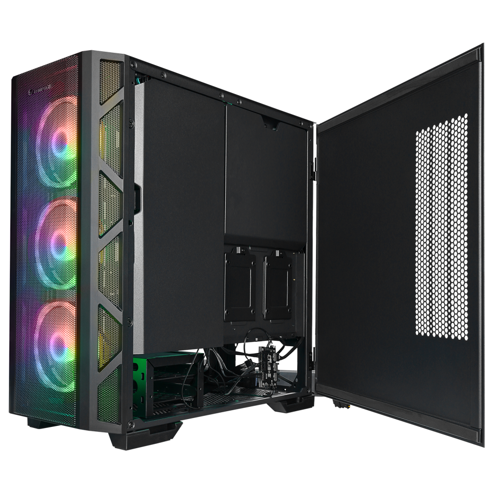 MASTER Mesh+Temperli Cam Dikey VGA Tutucu 4*ARGB Fan+Hub E-ATX Gaming Oyuncu Kasası - Rampage