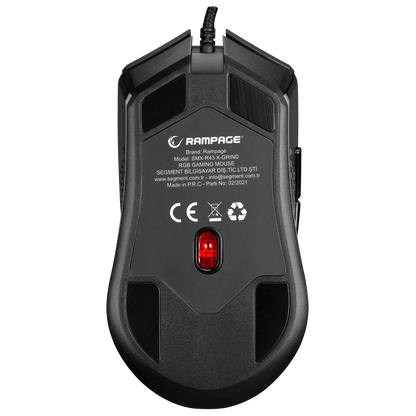 SMX-R43 X-GRIND Usb Siyah 6400 Dpi RGB Led Efektli Gaming Oyuncu Mouse - Rampage