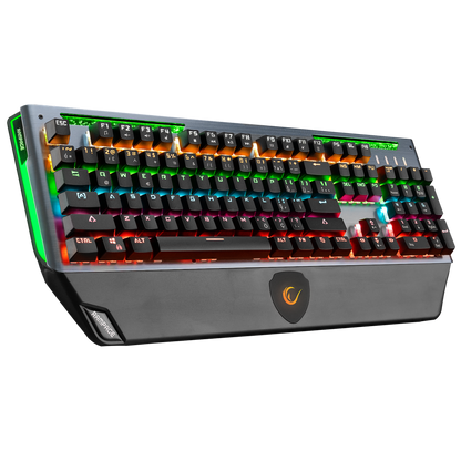 KB-R58 BULWARK Gri USB Rainbow Ledli Blue Switch Su Soğutma Efektli Mekanik Gaming Klavye - Rampage