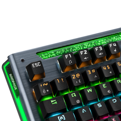 KB-R58 BULWARK Gri USB Rainbow Ledli Red Switch Su Soğutma Efektli Mekanik Gaming Klavye - Rampage