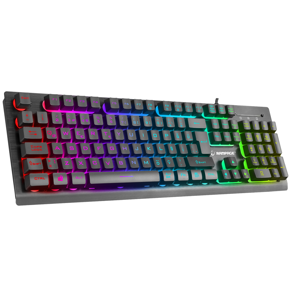MIRACLE K2 Siyah USB RGB Aydınlatmalı Q Standart Gaming Oyuncu Klavyesi - Rampage