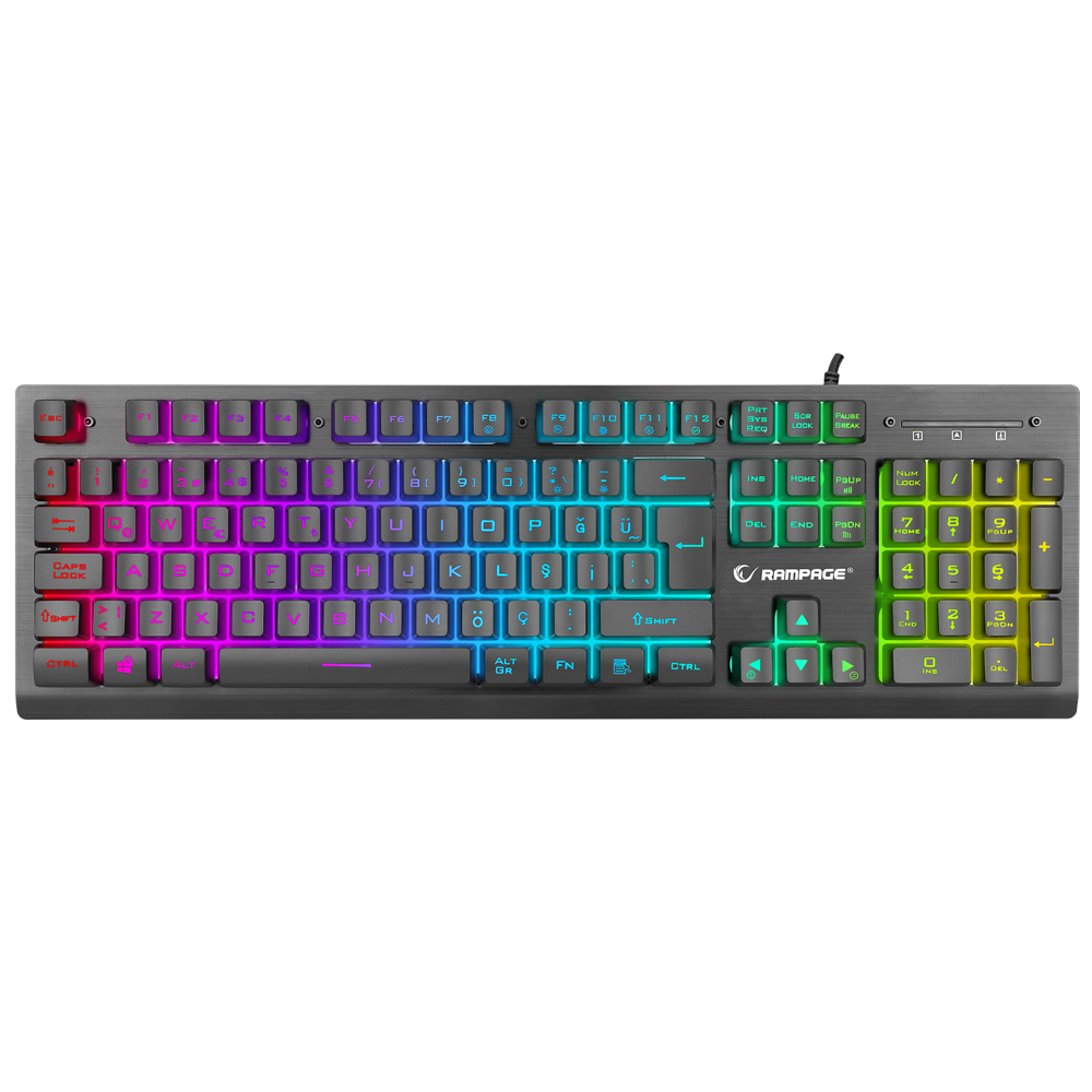 MIRACLE K2 Siyah USB RGB Aydınlatmalı Q Standart Gaming Oyuncu Klavyesi - Rampage