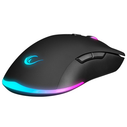 Km-Rx7 Fortuna V2 Gökkuşağı Combo English Oyuncu Klavye + 12800 Dpi Mouse Set-Siyah