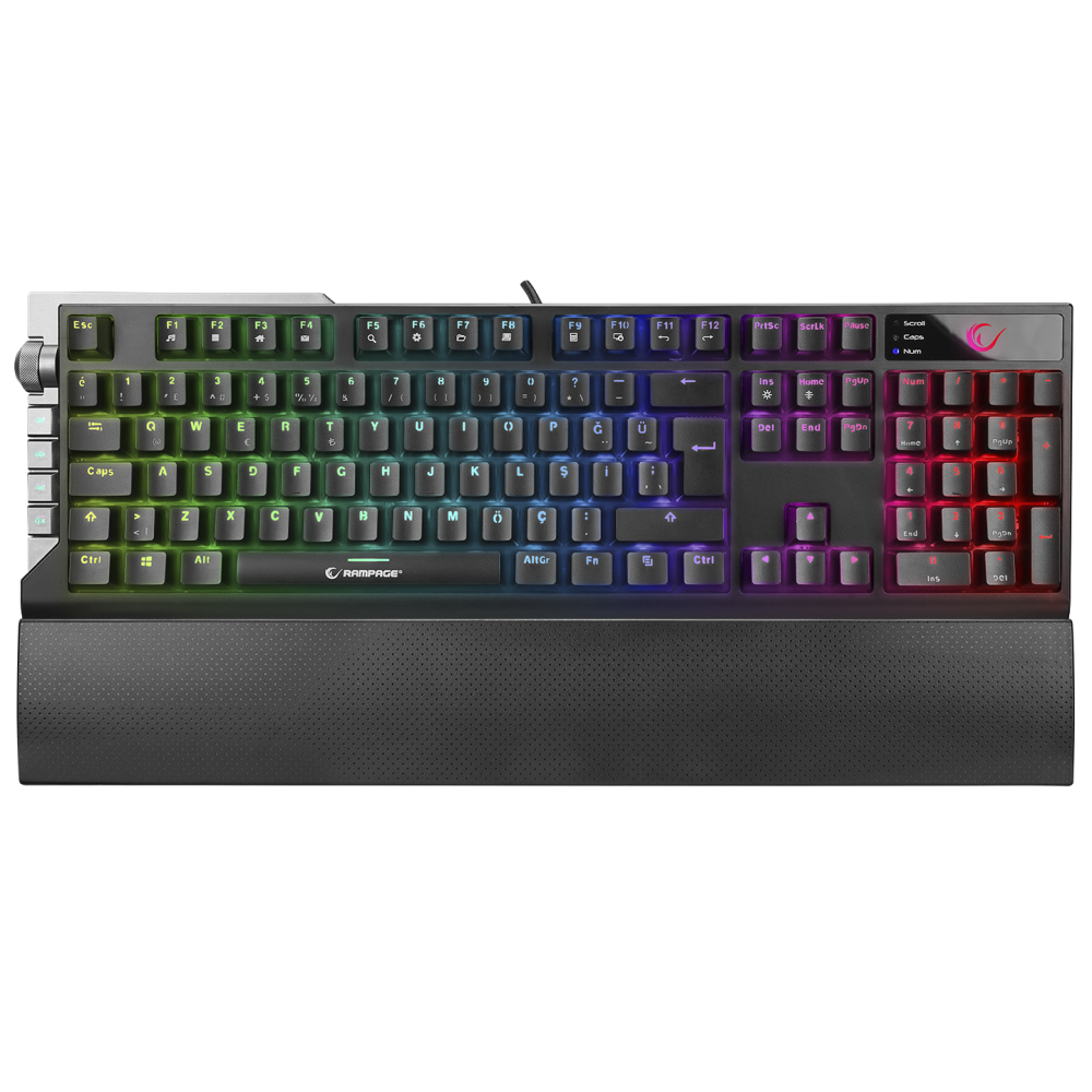 KB-R29 GRAND Series RGB Ledli Mekanik Blue Optical Switch Gaming Oyuncu Klavyesi - Rampage