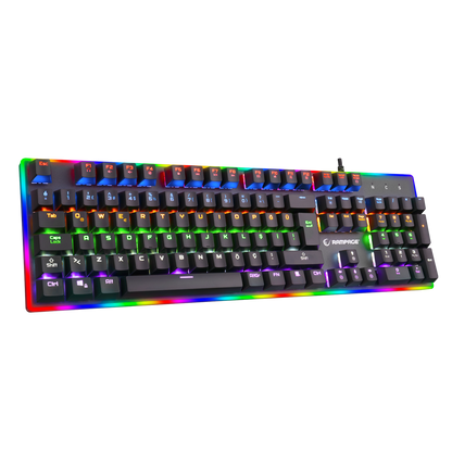 BYGAME-K1 RGB Led Frame Rainbow Mekanik Blue Switch Gaming Oyuncu Klavyesi - Rampage