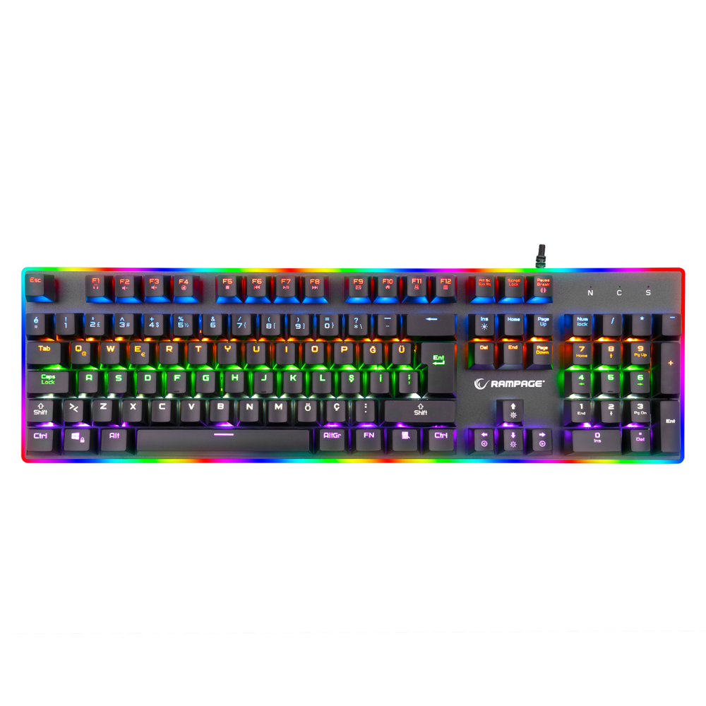 BYGAME-K1 RGB Led Frame Rainbow Mekanik Blue Switch Gaming Oyuncu Klavyesi - Rampage