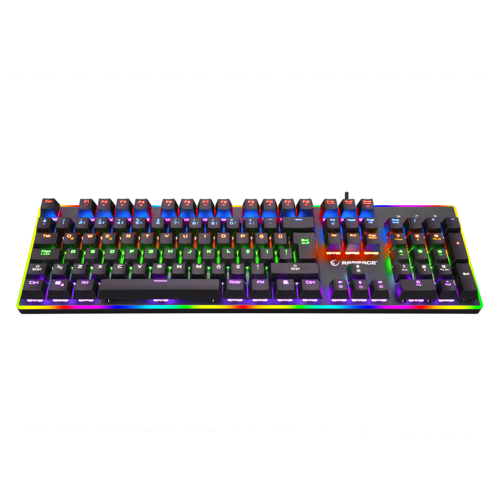 BYGAME-K1 RGB Led Frame Rainbow Mekanik Blue Switch Gaming Oyuncu Klavyesi - Rampage
