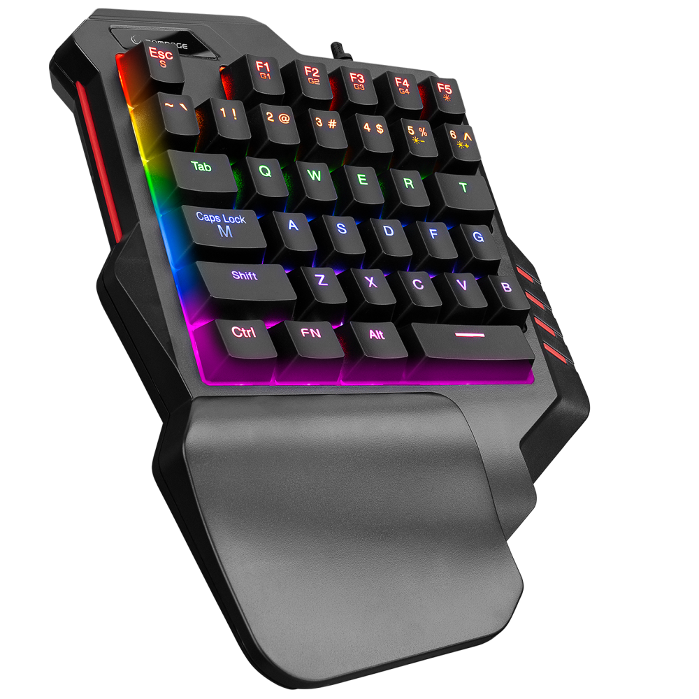 MIRACLE K1 Siyah USB Led Işıklı Q 35 Tuşlu Multimedya Mini Gaming Oyuncu Klavyesi - Rampage