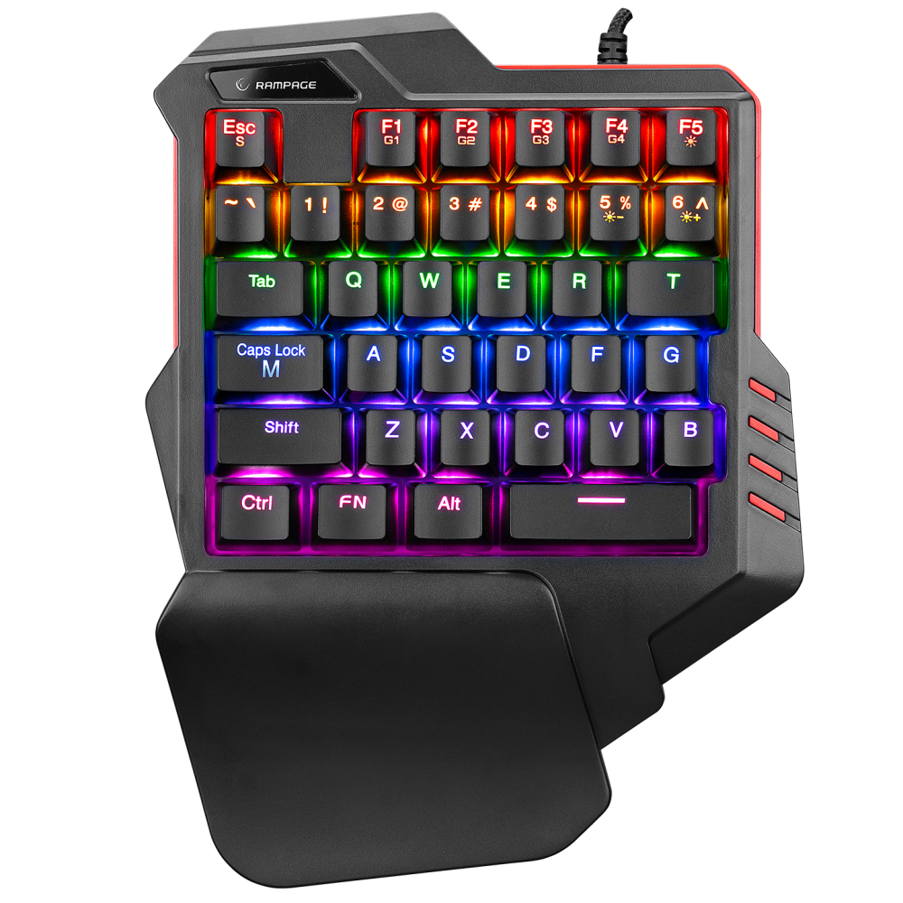 MIRACLE K1 Siyah USB Led Işıklı Q 35 Tuşlu Multimedya Mini Gaming Oyuncu Klavyesi - Rampage